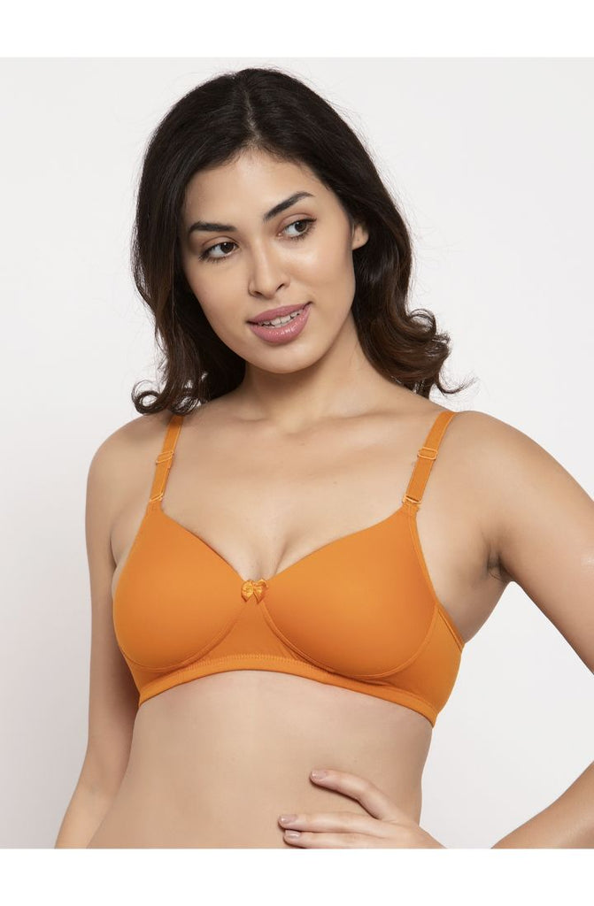  Padded T-Shirt Bra With Saffron Color