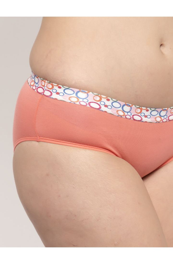 Peach floral lace cheeky panty