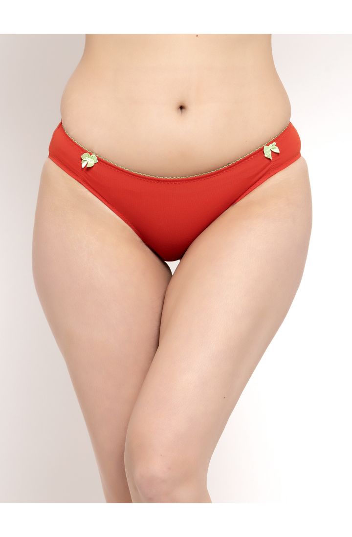 Pure Cotton Beach Wear Red Bikini Bra Panty Set at Rs 300/set in Surat