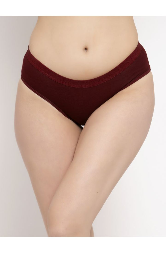 Hipster Brief 3 PC Pack Solid Colors Maroon 