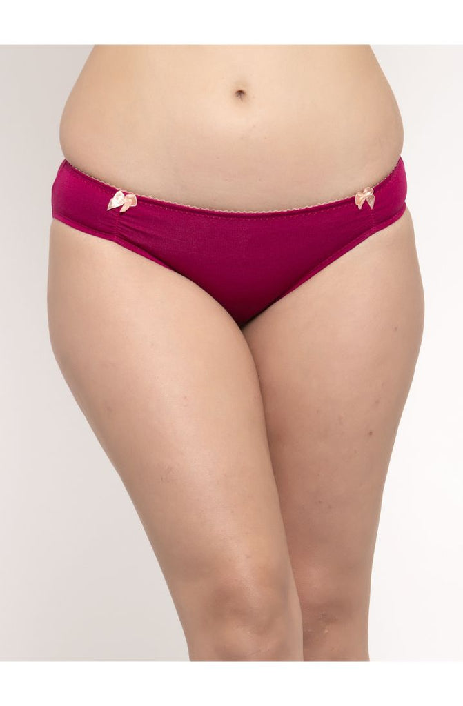 Lower waist purple bikini brief bottoms