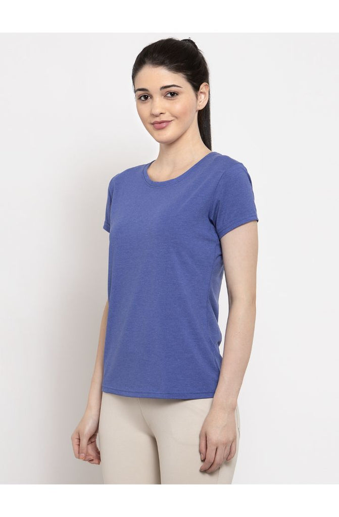 Melange Blue Cotton T-Shirt 