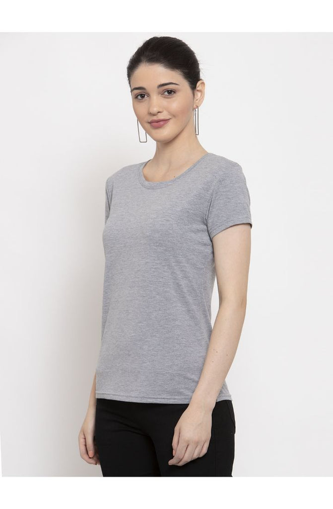 Melange Grey Plain T-Shirt