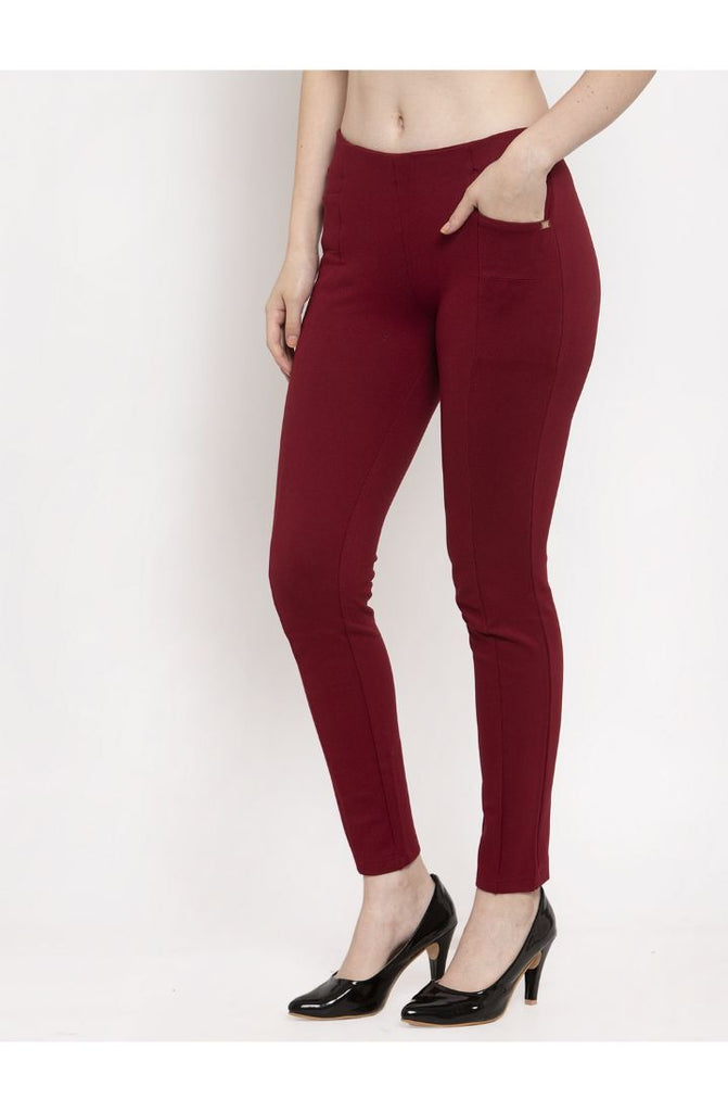 Maroon trousers for ladies