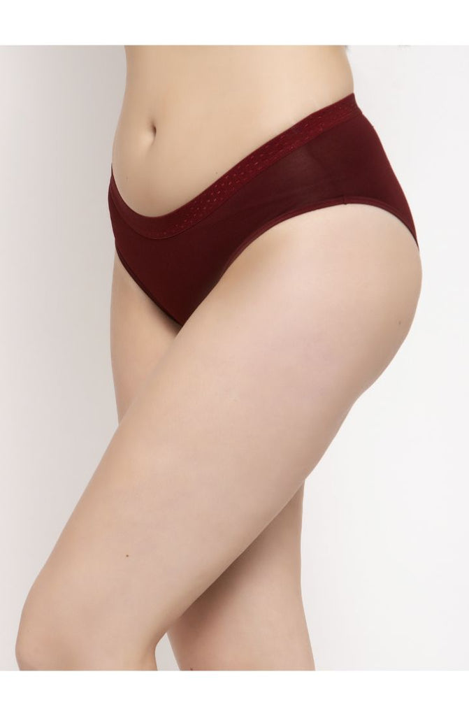 Order Online Maroon Hipster Brief 3 PC Pack Solid Colors