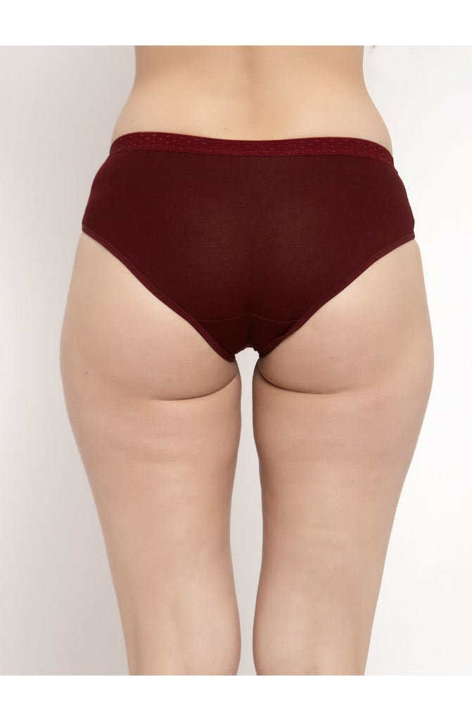 Maroon Hipster Brief 3 PC Pack Solid Colors