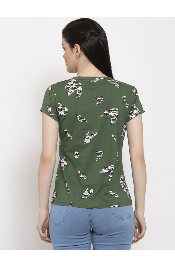 Camo Green cotton t shirts for women