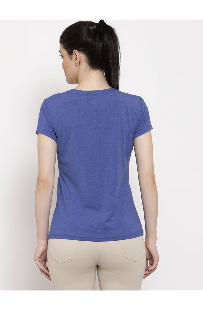 Melange Blue T shirt For Women 