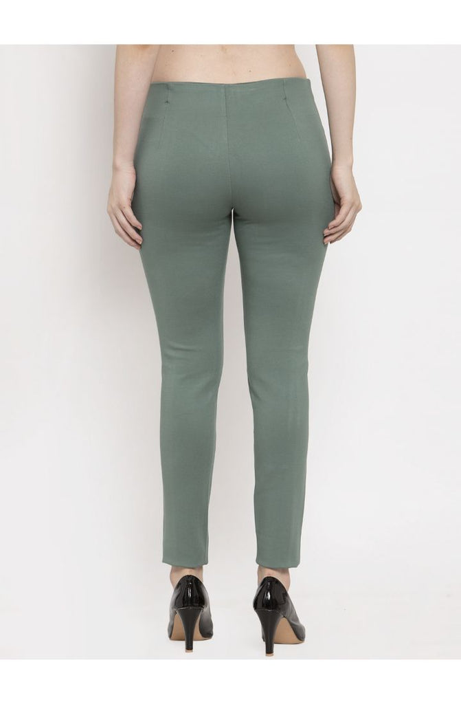 Narrow Fit Central Stitch Trouser Pant Green