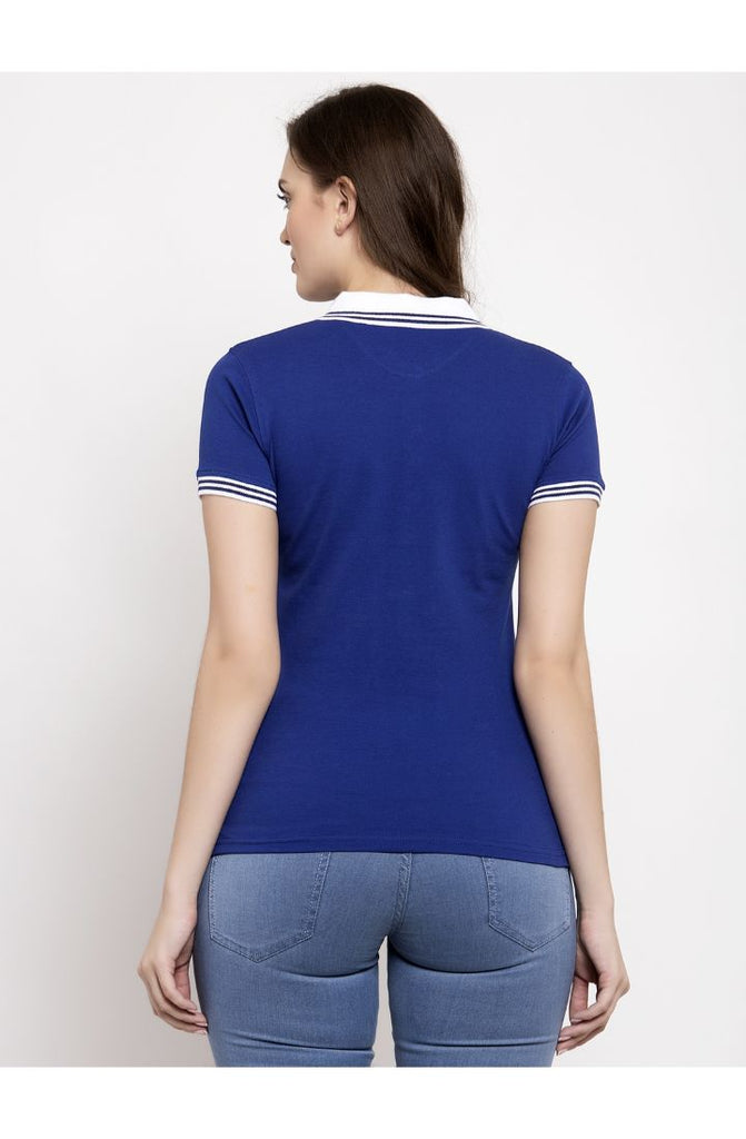Polo Neck Tees in Royal Blue 