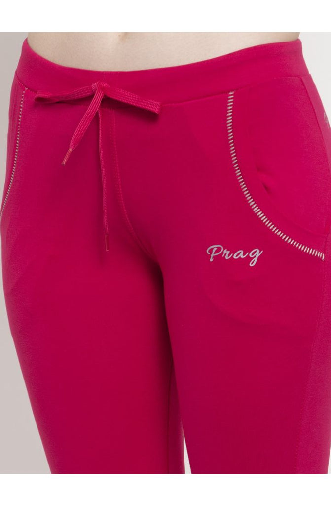 Buy Women Pink Cotton Stretch Yoga Pant 