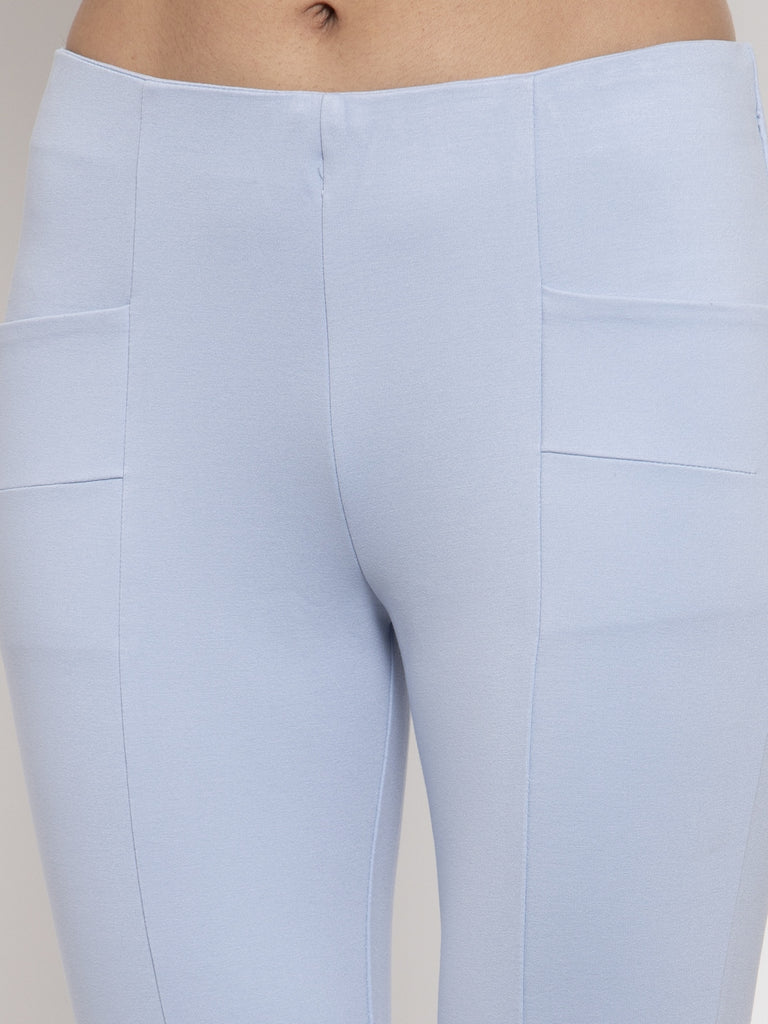 Shop Sky Blue Narrow Fit Trouser Pant Online