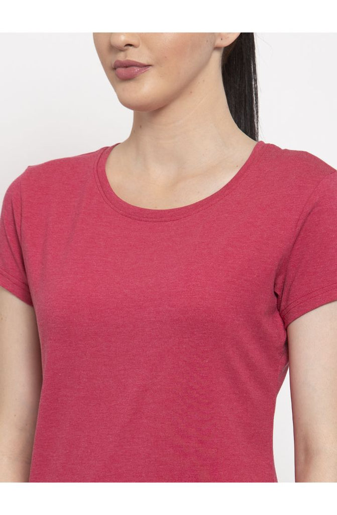  Melange Pink Cotton T Shirt