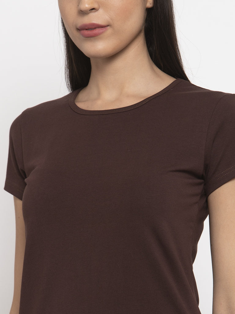 Brown double layered ladies t shirts
