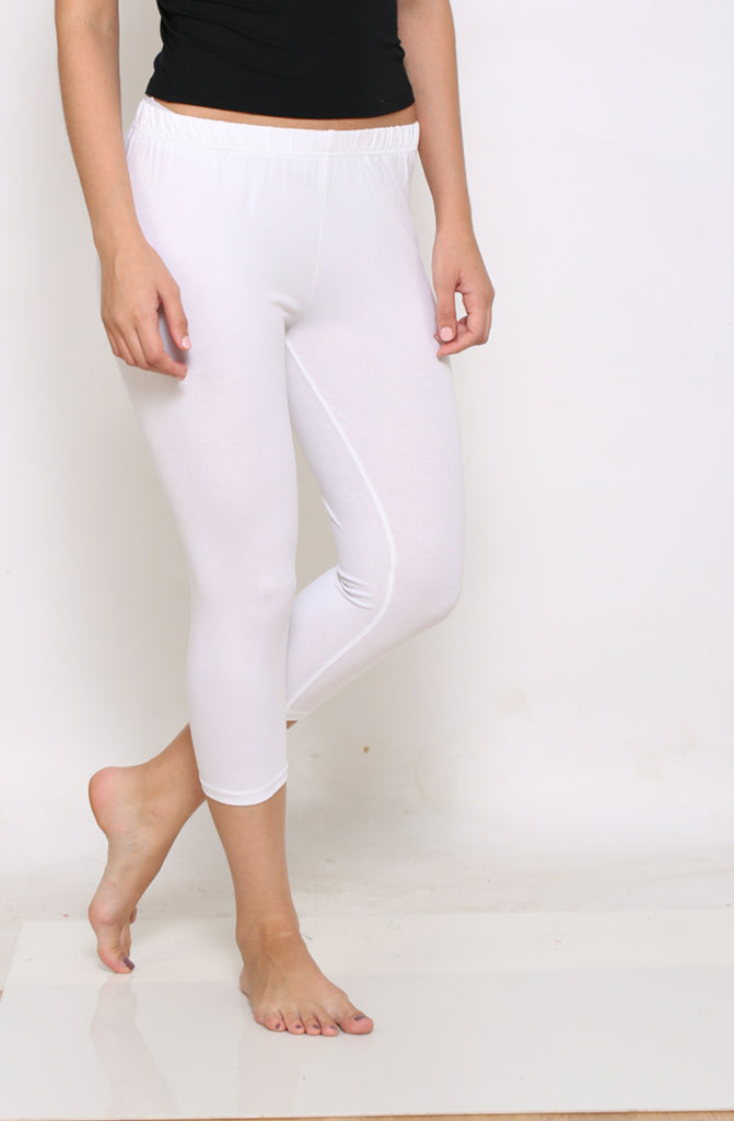 white capri leggings