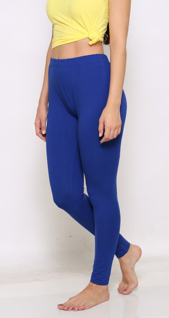 denium blue 4 way stretch leggings