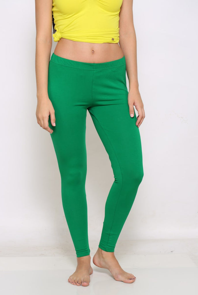 Green ankle four way stretch leggings
