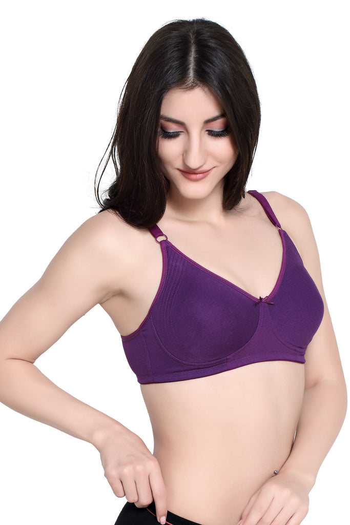Right Side Side Support Encircled Bra With Purple Color