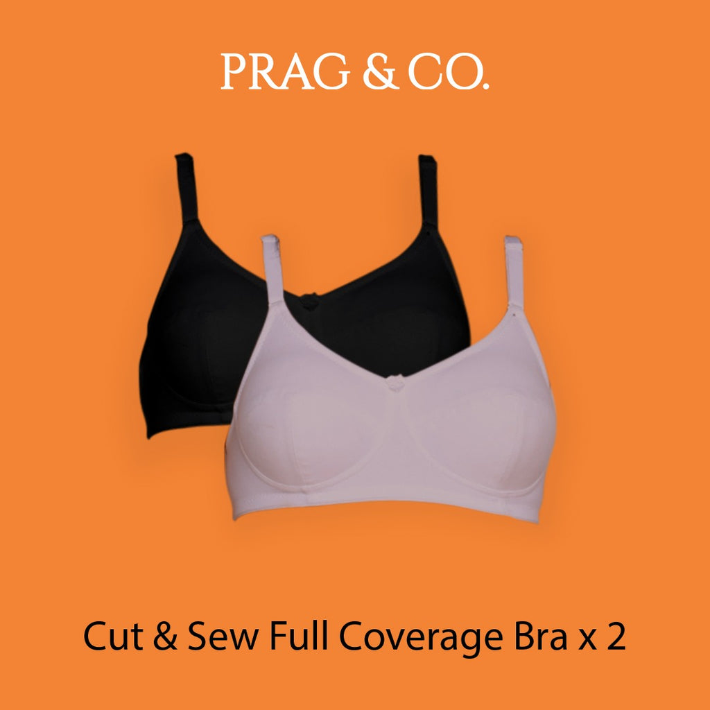 Cut & Sew Full Coverage Combo Bra With Black & Grey Color